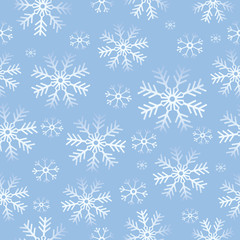 Seamless Winter background with snowflake.
