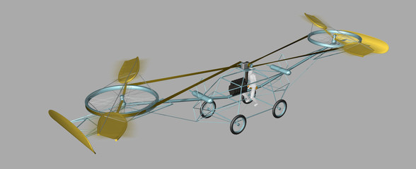 historic helicopter - 3D render