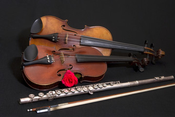 Fototapeta premium Vila, violino, flauto traverso ed arco