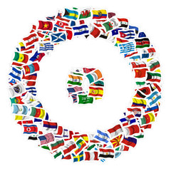 Collection of Flags on a white background