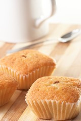 Tasty vanilla cakes with tea