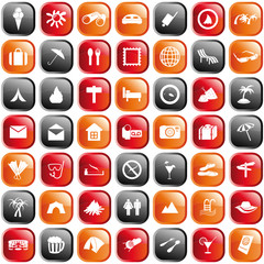 travel icons set