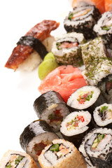 Different types of sushi.