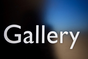 Gallery Sign with White Letters