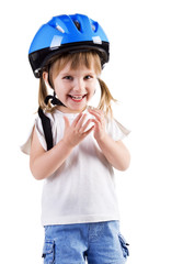 Cute girl in crash helmet