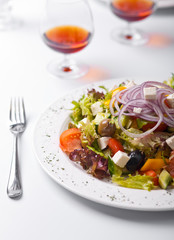 Greek salad on plate