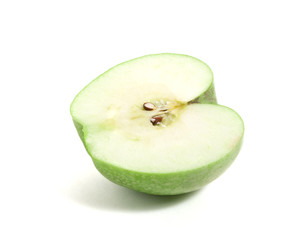 half of green fresh apple