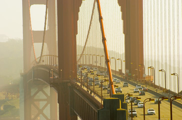 Golden Gate Bridge rush hour traffic, San Francisco