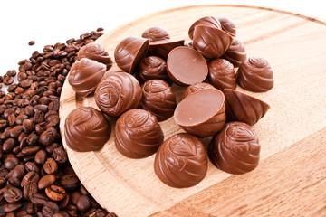 Chocolate and coffee beans