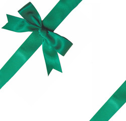 green ribbon bow
