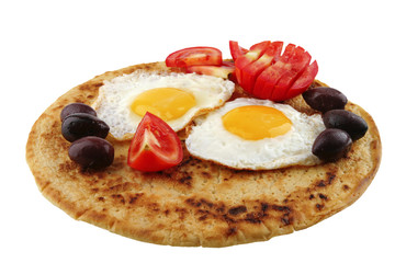 fried eggs on pancake
