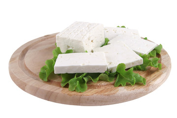 white cheese on wooden