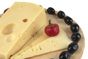 cheese served with vegetables