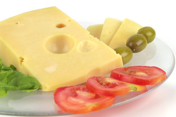 delicatessen cheese served on dish