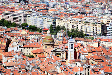 Fototapeta na wymiar aerial view of the Nice old town France