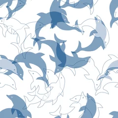  Naadloze vector achtergrond met dolfijnen © ihor-seamless