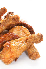Chicken legs on the white