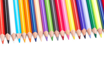 Color pencils  on white background