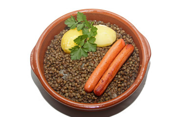 saucisse lentilles