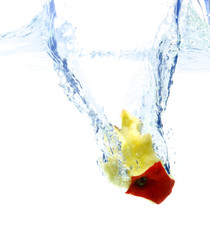 apple core in water