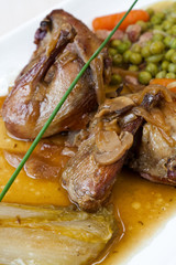 Roasted chicken with mushroom sauce