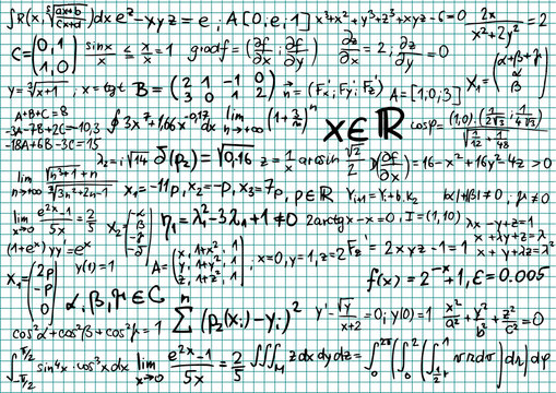 Mathematics Formula And Equations - Vector Illustration