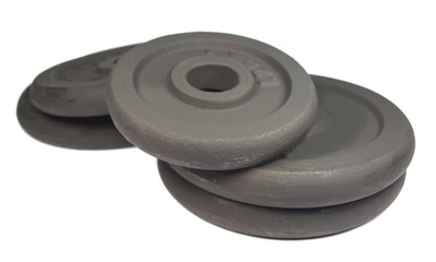 Dumbbell weights isolated on white