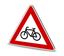 Radfahrer kreuzen Schild 3D