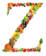 Fruit and vegetables lettre "Z"