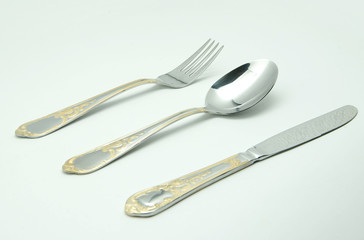 spoon, knife and fork