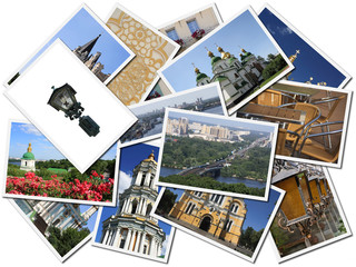 Fototapeta na wymiar collage from nature and architectures