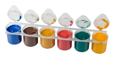 Multicoloured paint gouache