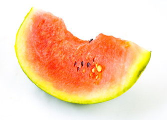 Colorful ripe watermelon in a white background
