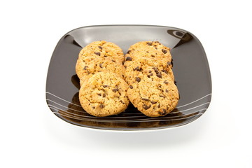 cookies on plate isolated on white backgrounds