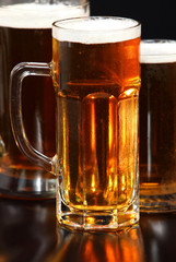Beer mug on the table