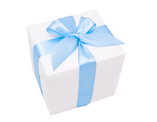 White gift box isolated on white