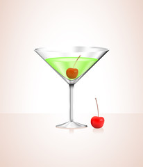 apple martini glass with olives