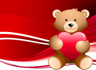 Teddy bear romantic Valentine's Day design background