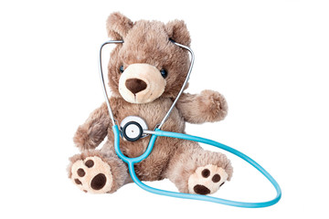 Teddy bear with a stethoscope