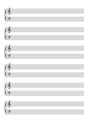 Blank Sheet of Music Manuscript (piano) (vector)