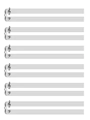 Draagtas Blank Sheet of Music Manuscript (piano) (vector) © treenabeena