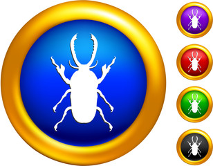 bug icon on buttons with golden borders