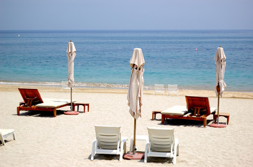 Beach of luxury hotel, Fujeirah, UAE