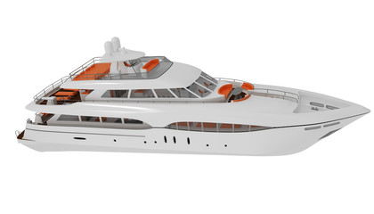 Modern 3D yacht isolated
