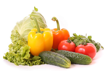 Vegetables isolated on white
