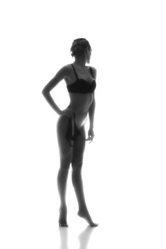 Silhouette of a beautiful young woman