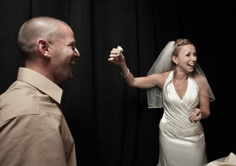 Wedding cake feeding