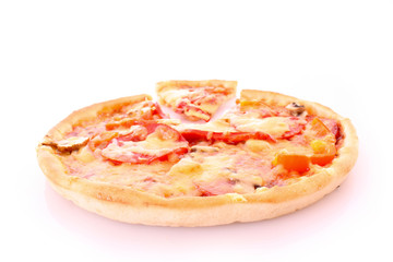 Tasty pizza isolated on white