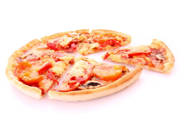 Tasty pizza isolated on white
