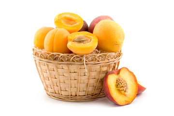 Ripe peaches and apricots